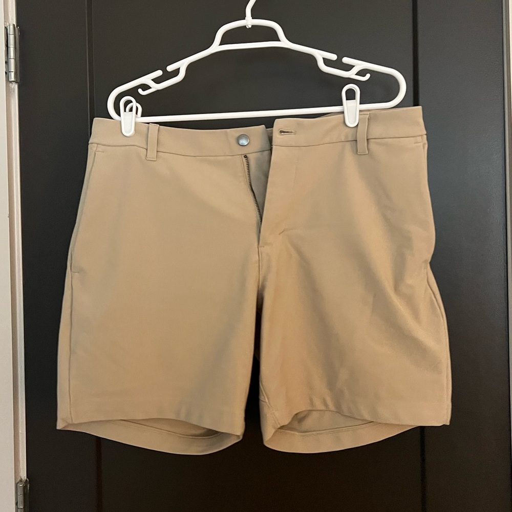Lululemon Ribbed Flat Front Khaki Shorts